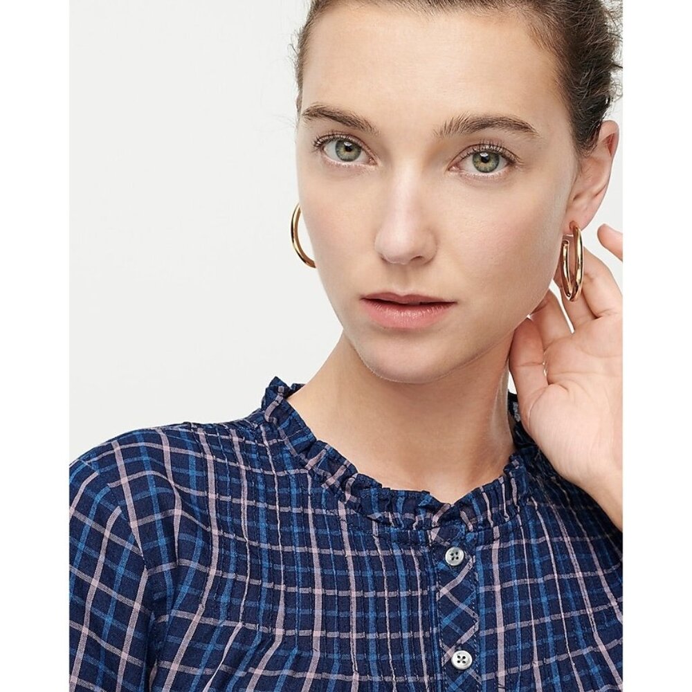 J CrewMini tube hoop earrings in matte gold M0482